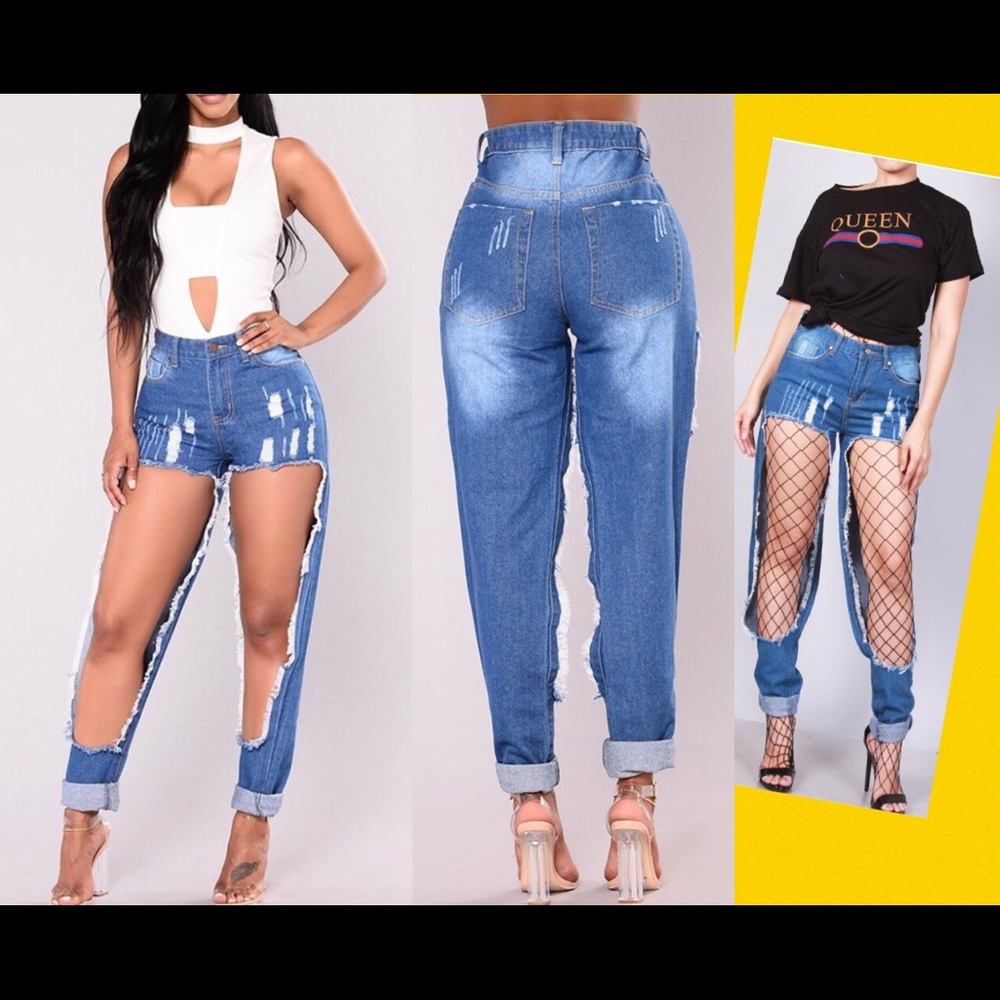 Cut open jeans